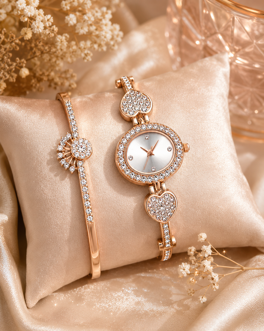 Aurora Rose Gold Watch & Bracelet | Anti Tarnish