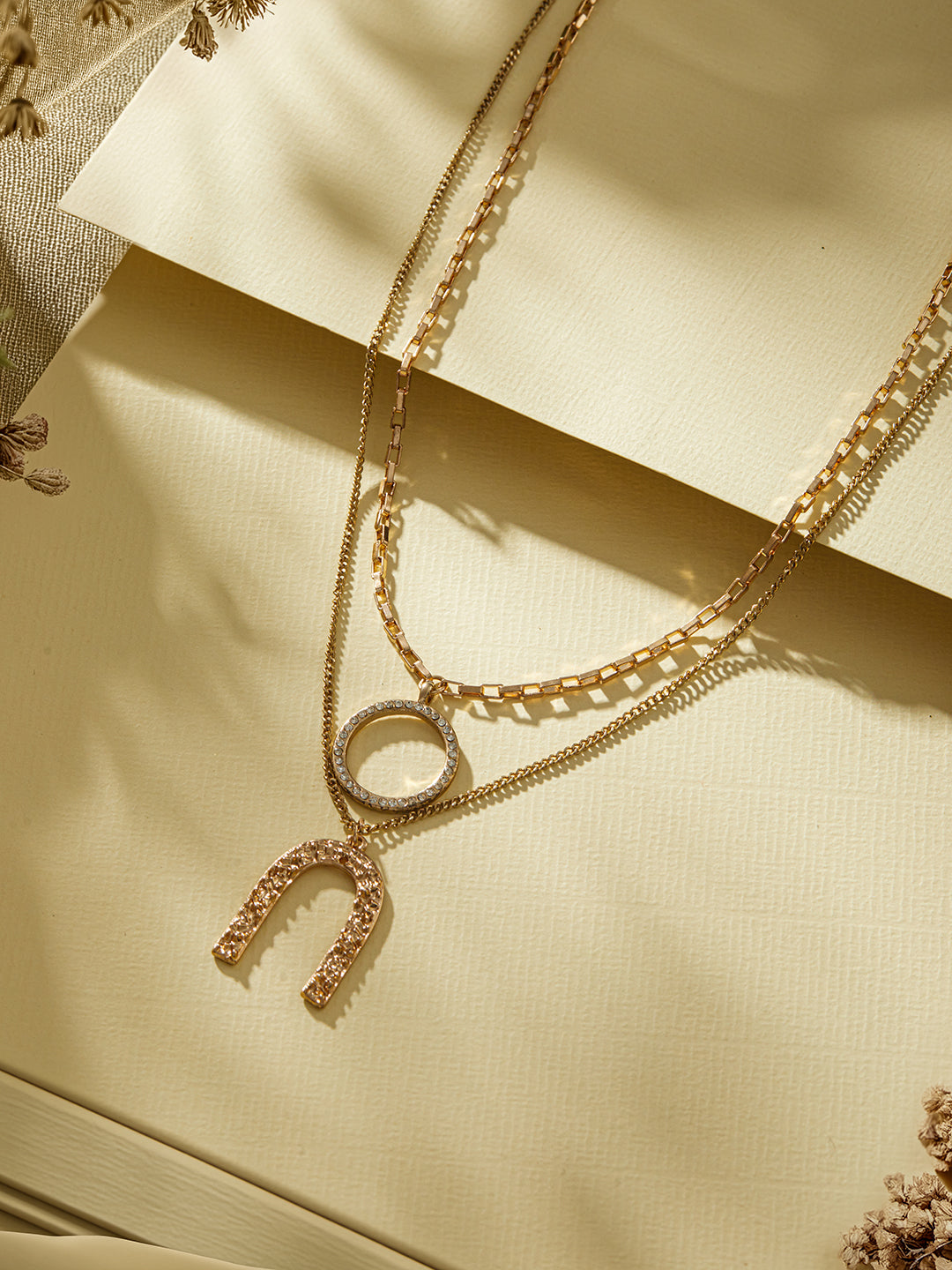 Jazz And Sizzle Gold-Plated Charm Layered Necklace Chain