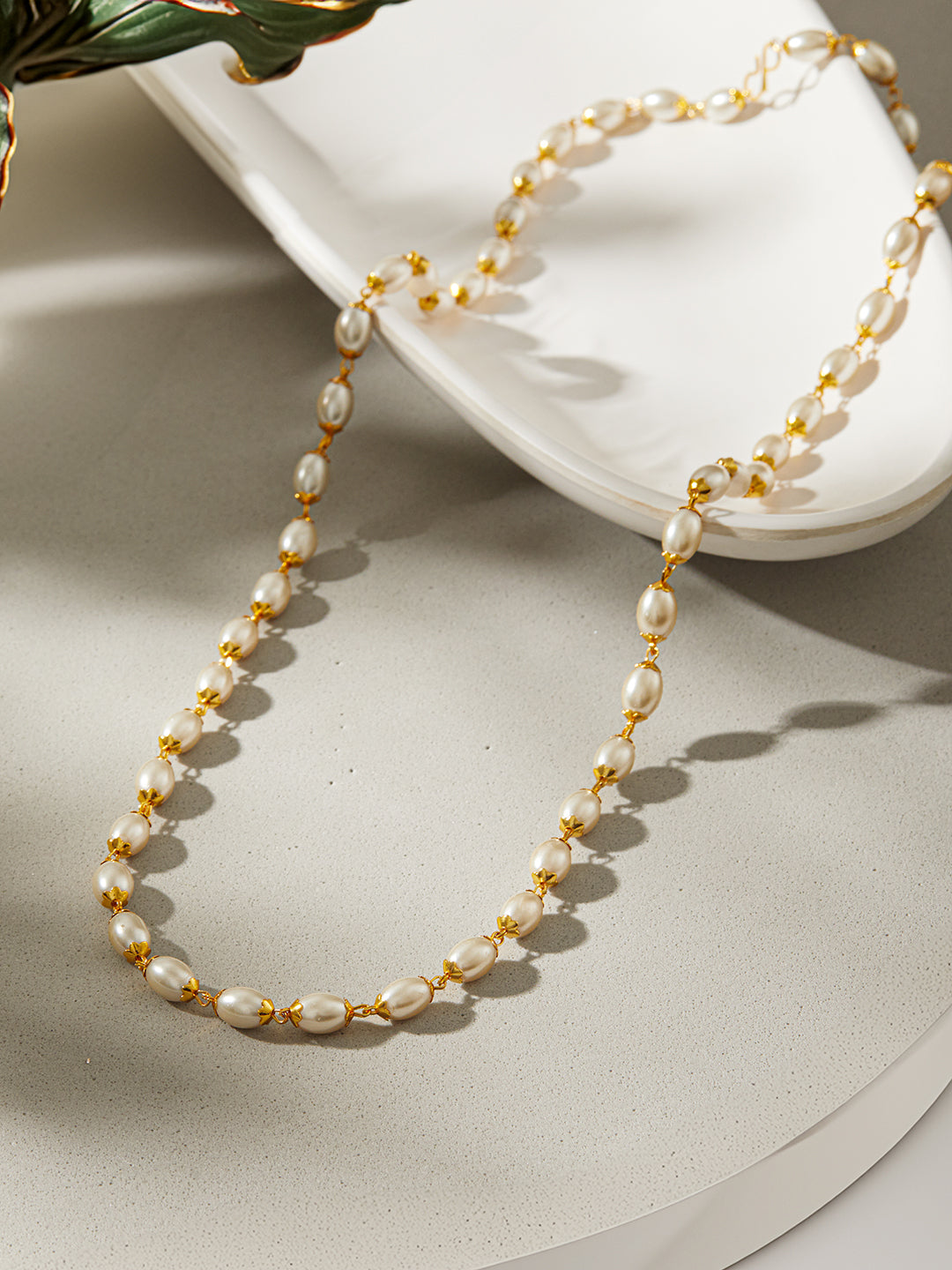 Jazz And Sizzle Gold-Plated Pearl Beaded Necklace