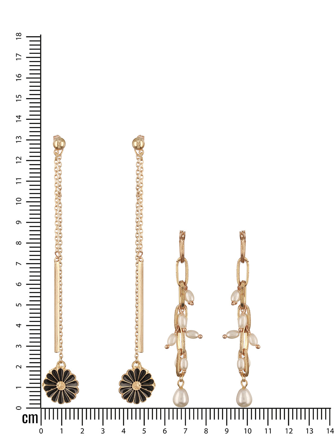Jazz And Sizzle Set of 2 Pearl Beaded & Enameled Drop Earrings