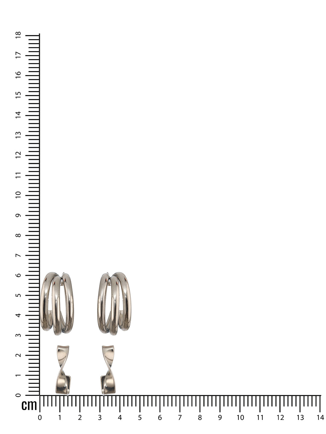 Jazz And Sizzle Set of 2 Silver Plated Circular Half Hoop Earrings