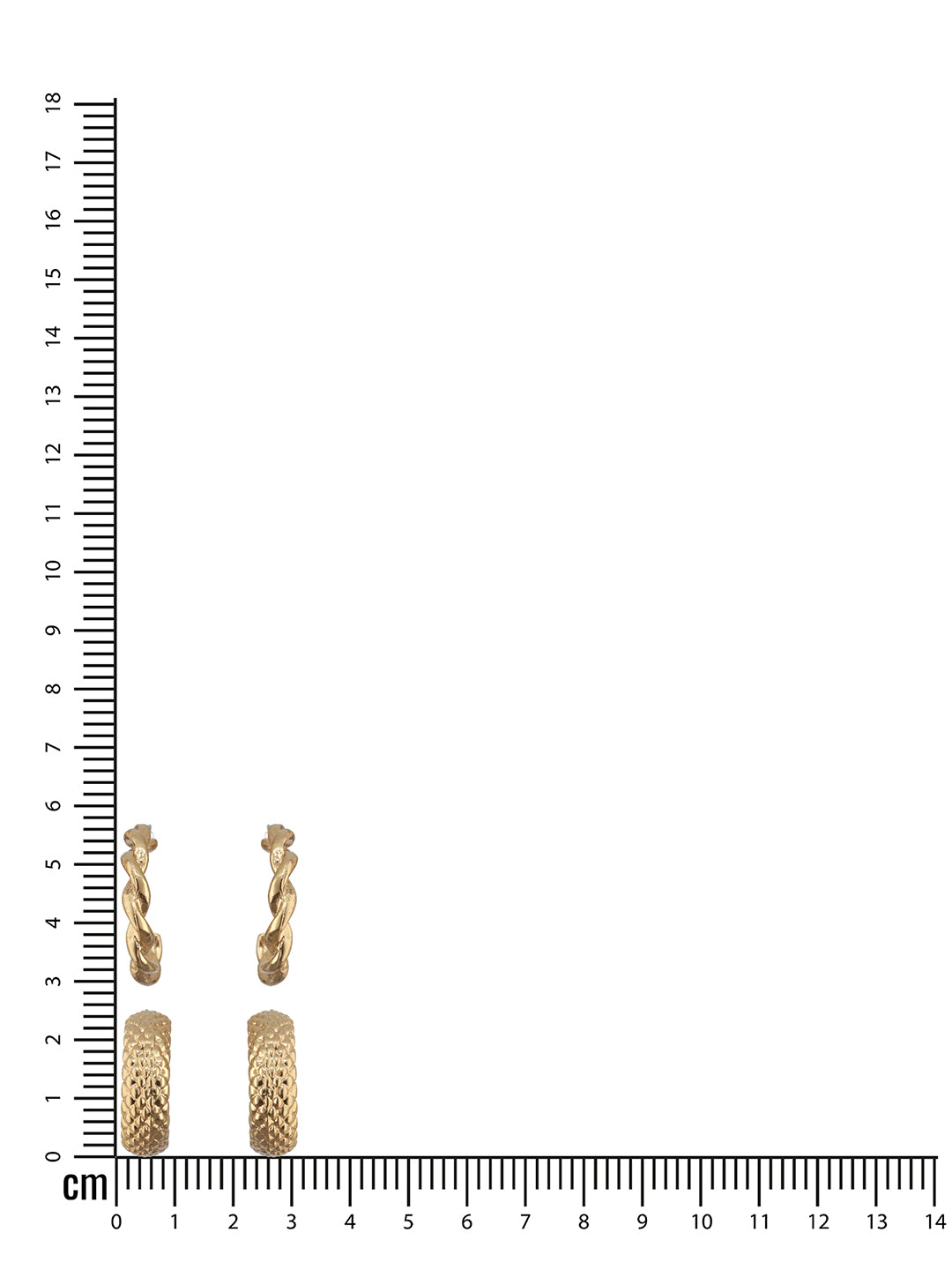 Jazz And Sizzle Set of 2 Textured Half Hoop Earrings