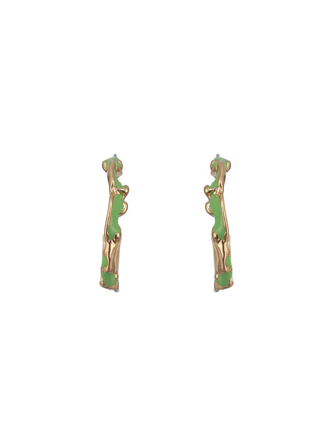 Jazz And Sizzle Set of 2 Textured Half Hoop Earrings