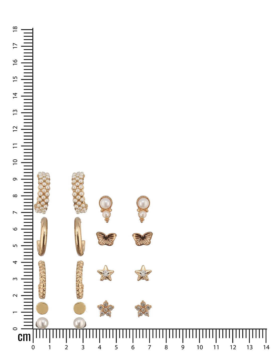 Jazz And Sizzle Set of 9 Gold Plated Contemporary Earrings