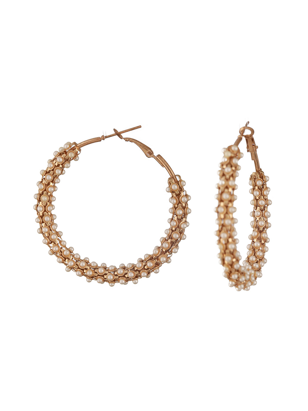 Jazz And Sizzle Pearl Beaded Hoop Earrings
