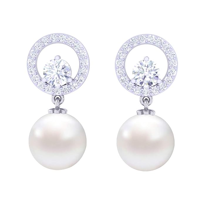 Silver Dante Pearl Pendant Earrings-WJ-JS26-0254