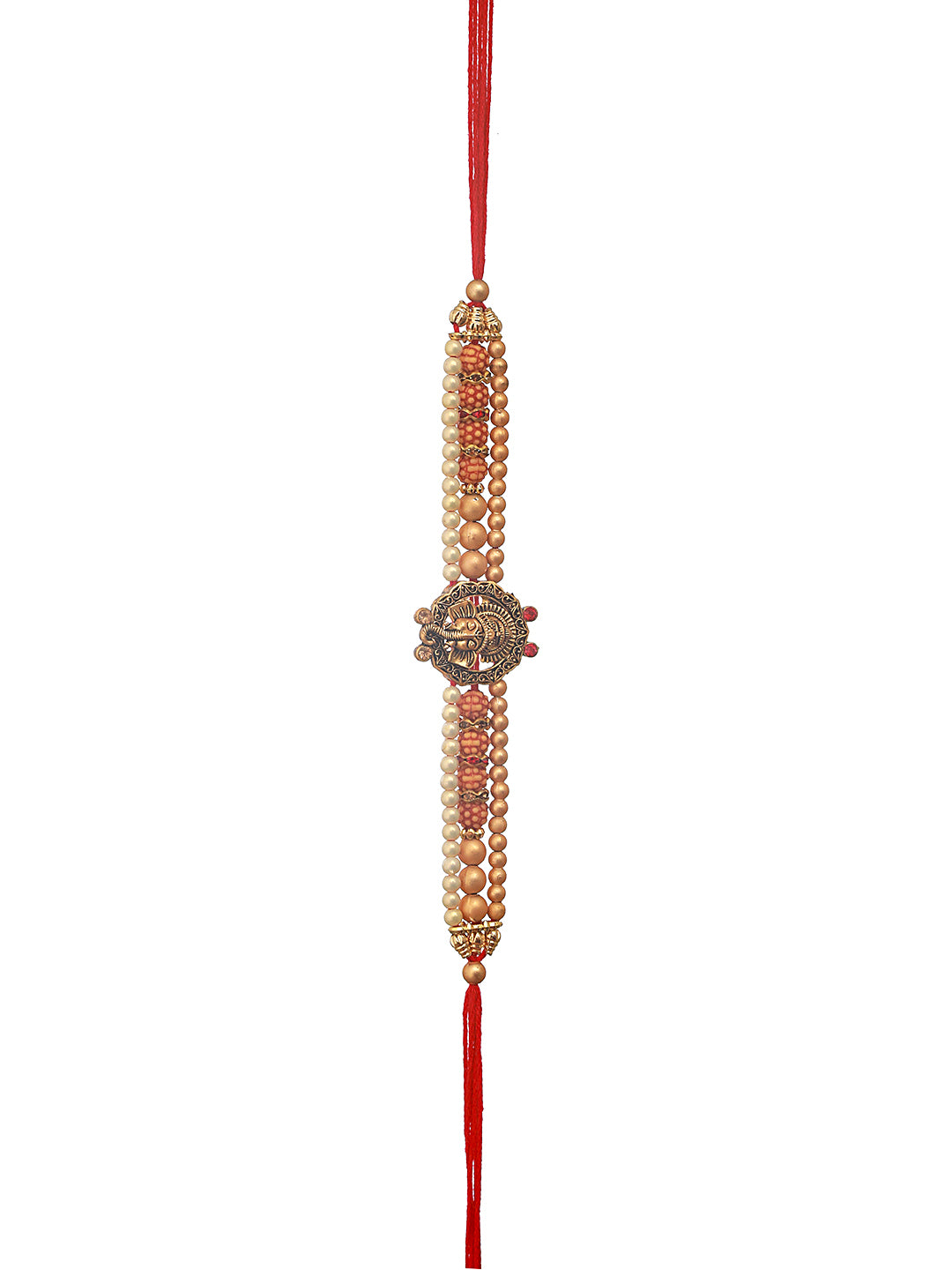 Jazz And Sizzle Men Ganpati Religious Rudraksh Rakhi With Roli Chawal