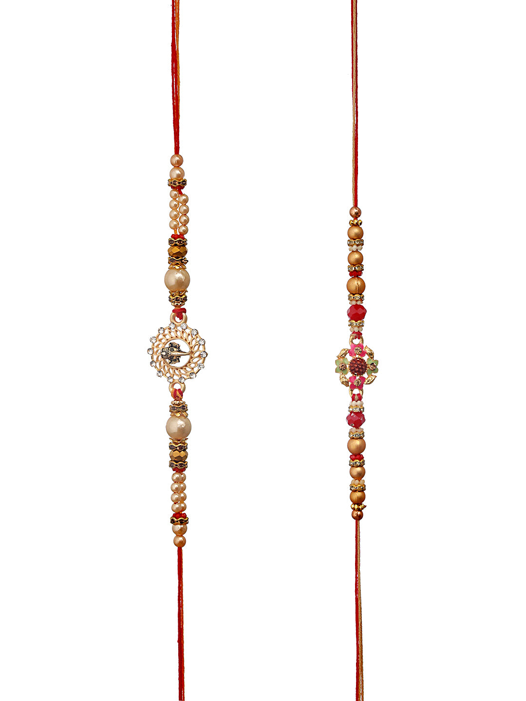 Jazz And Sizzle Set Of 2 Om & Ganpati Religious Rudraksh Rakhi