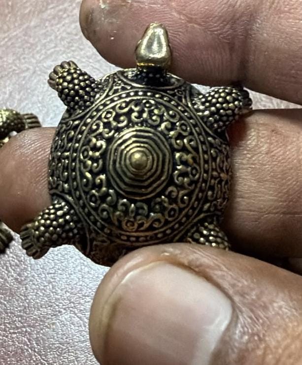 Antique Gold-Toned Brass Vastu Tortoise IdolJS-IDL-017