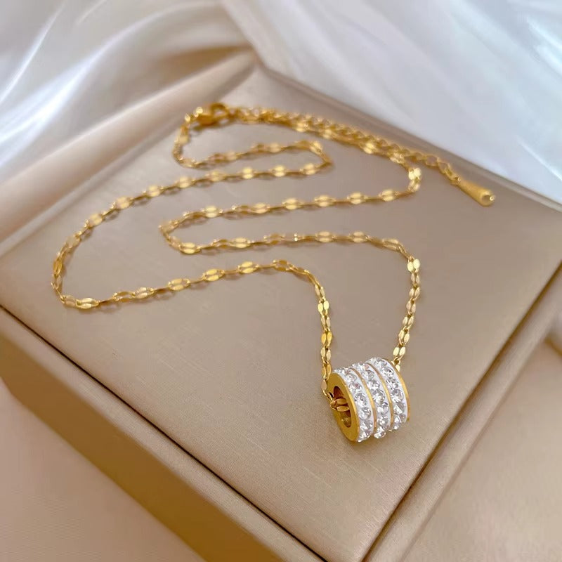 Fashion Stainless Steel diamond Ring Necklace Luxury Jewelry | Anti Tarnish