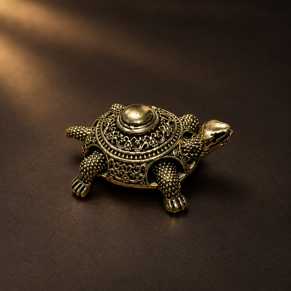 Antique Gold-Toned Brass Vastu Tortoise IdolJS-IDL-017