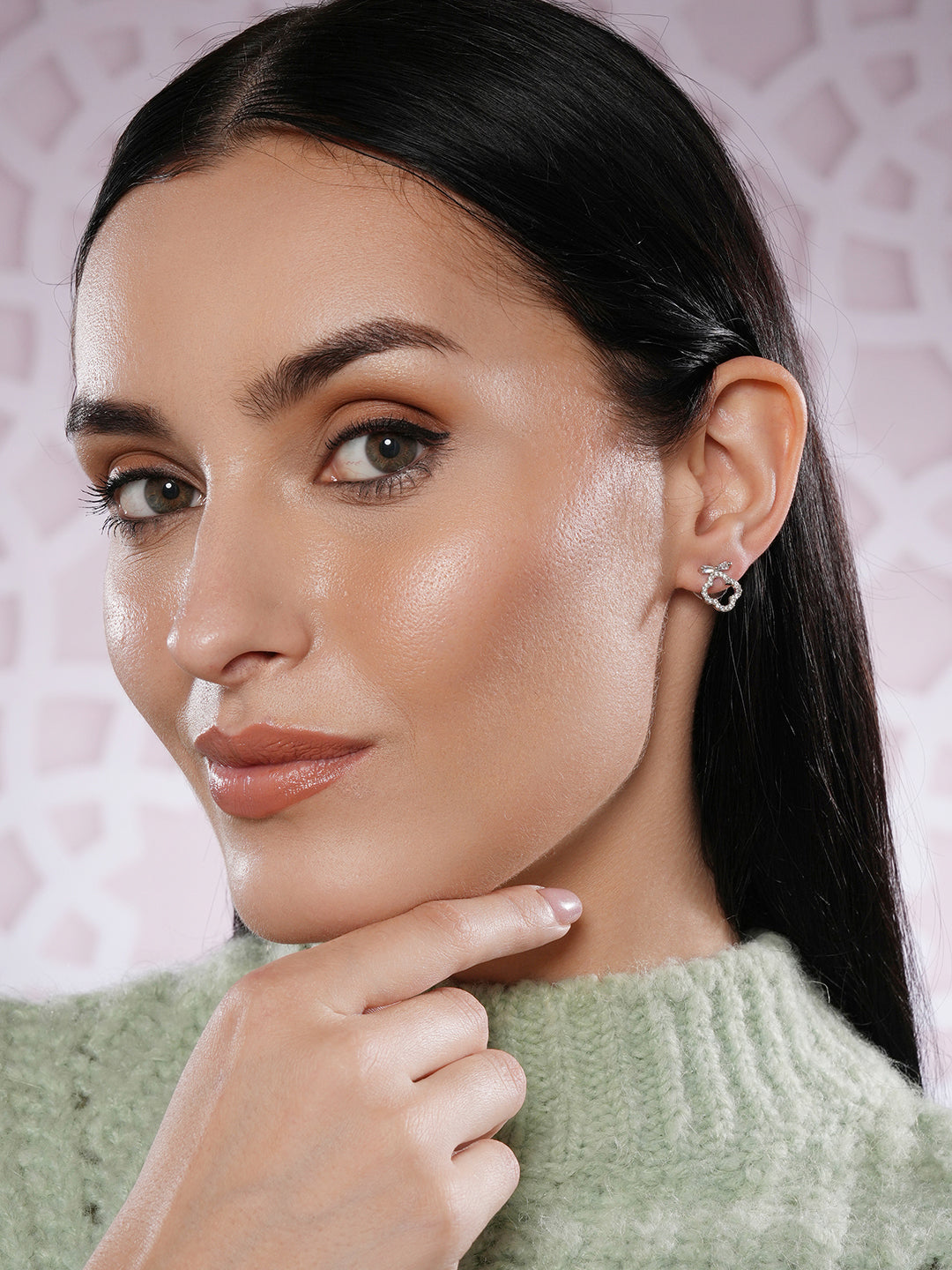 Jazz And Sizzle Silver-Plated Contemporary Studs Earrings