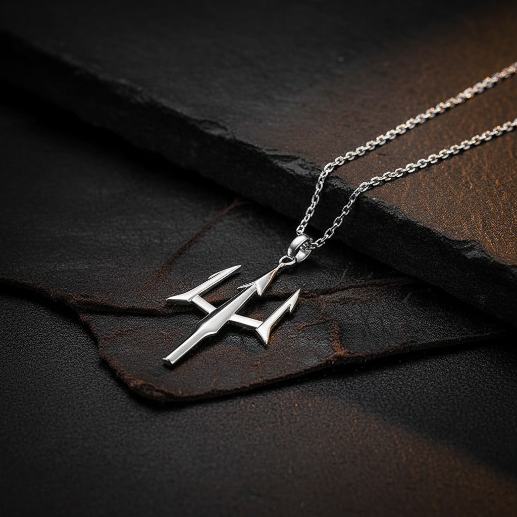Jazz And Sizzle Trendy Trident Trishul Necklace Men Pendent & Necklace
