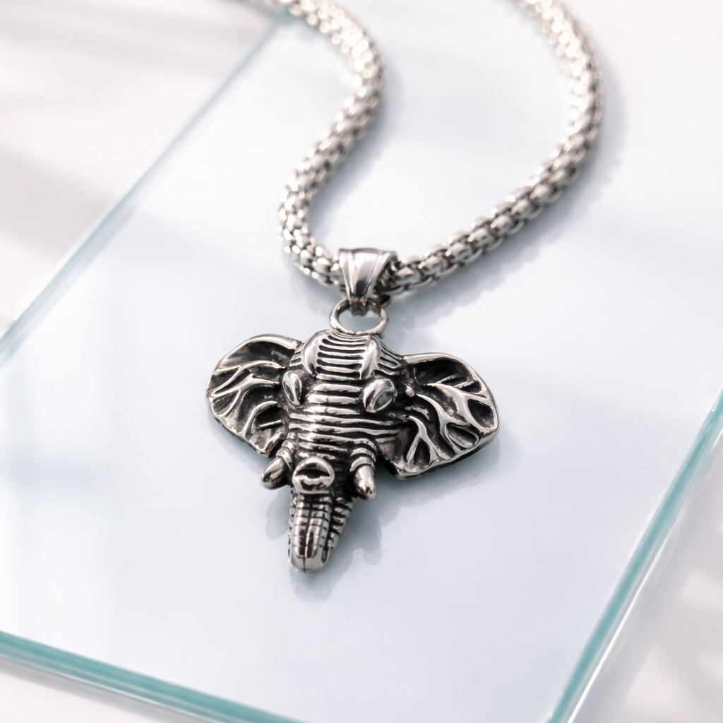 High Quality Wholesale Ivory Head Jewelry Elephant Pendant Religious Evil Spirit Ivory Men Necklace