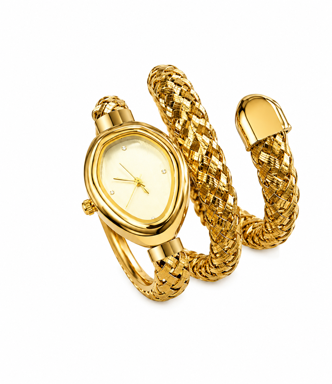 Luna Weave Gold Bracelet Watch