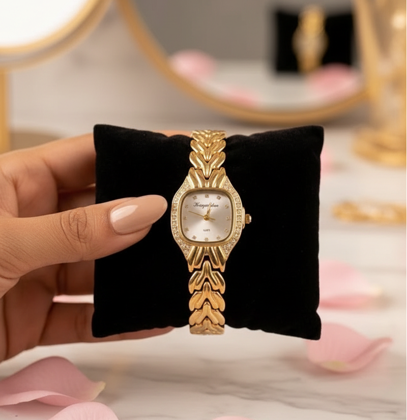 Jazz And Sizzle Old Money Aesthetic Anti-Tarnish Gold Plated Watch|Quartz Movement, Waterproof, Luxury Metal Bezel (Copy)
