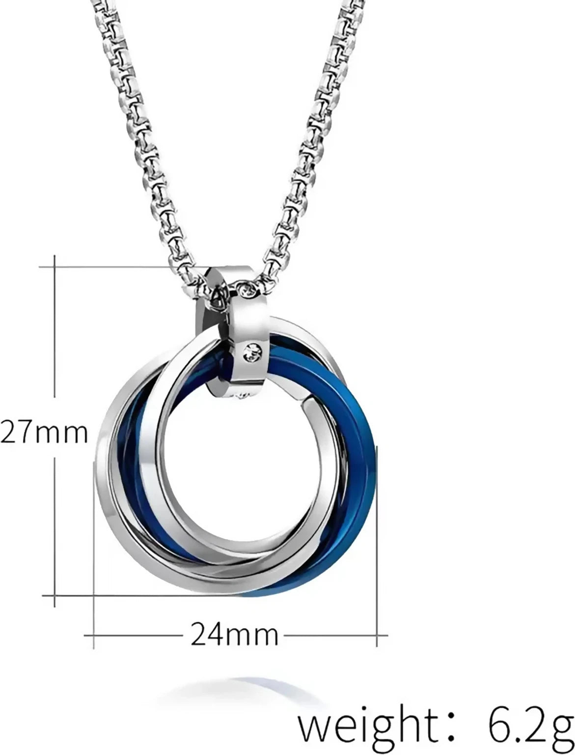 Jazz And Sizzle Trendy Interlocking a Versatile Hip-Hop Pendant Chain for Men Silver-JSMNL21