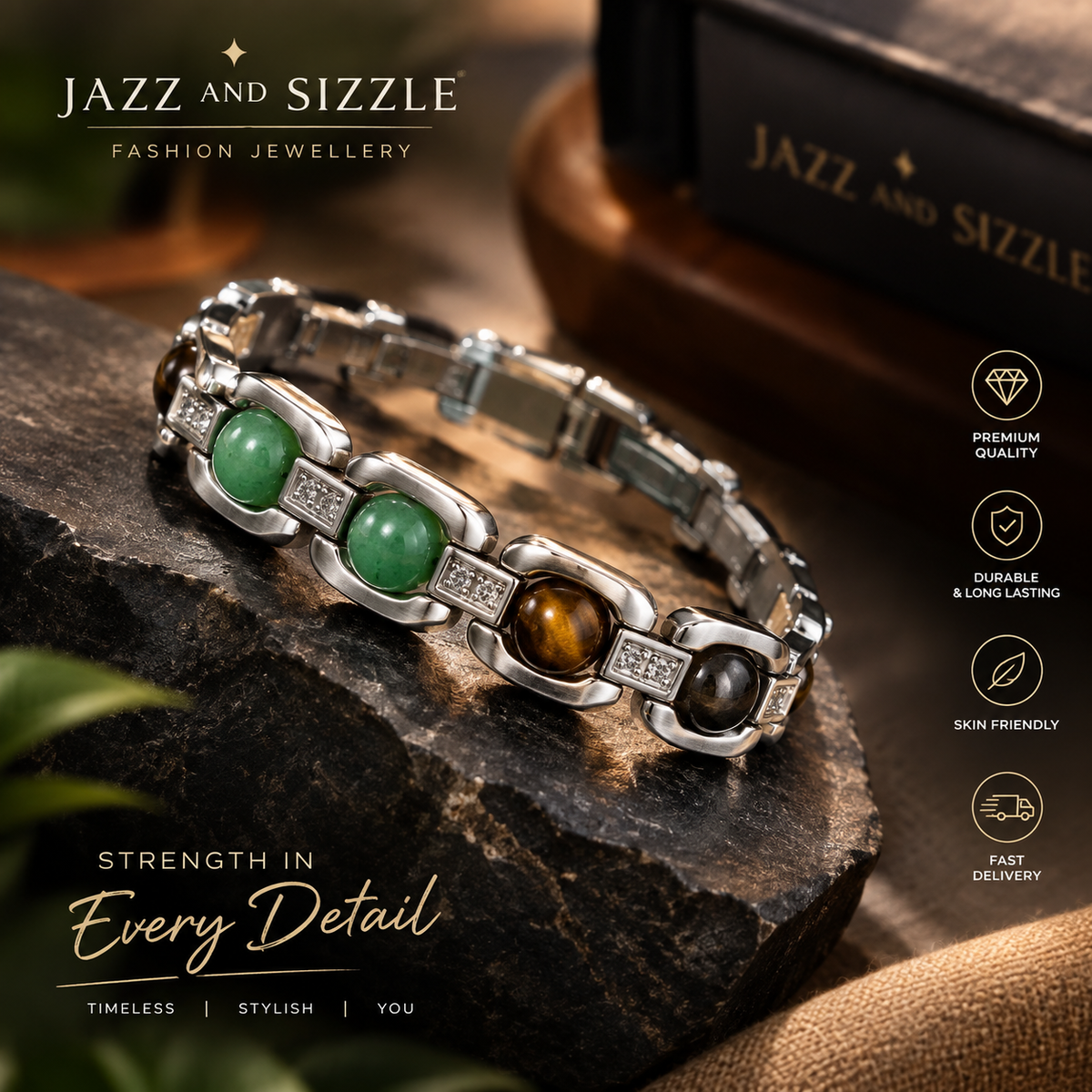 Original Dhanvarsh Pyrite Bracelet- JS-SBR-040
