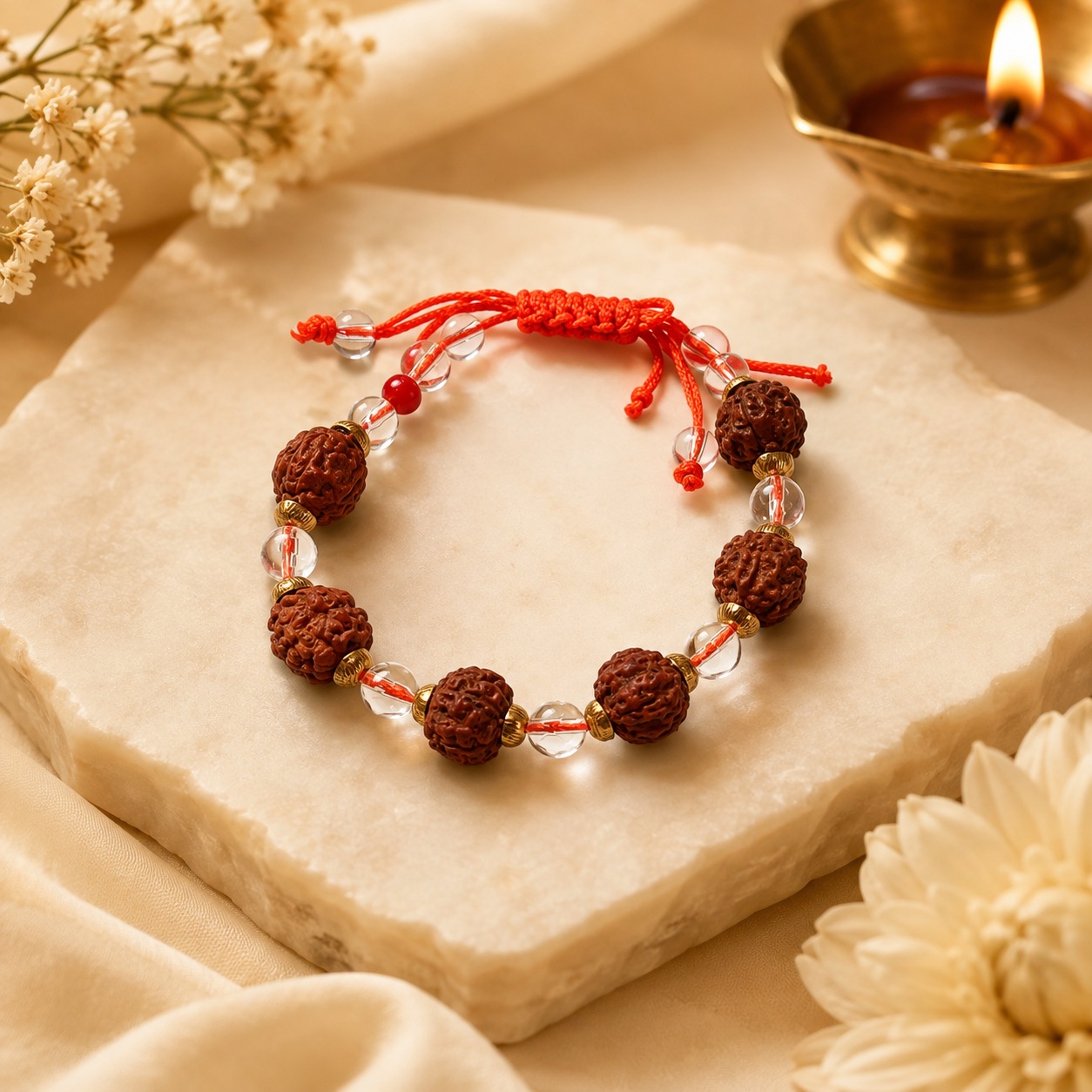 Rudraksha Beads Adjustable Bracelet for Men-JS-SBR-016