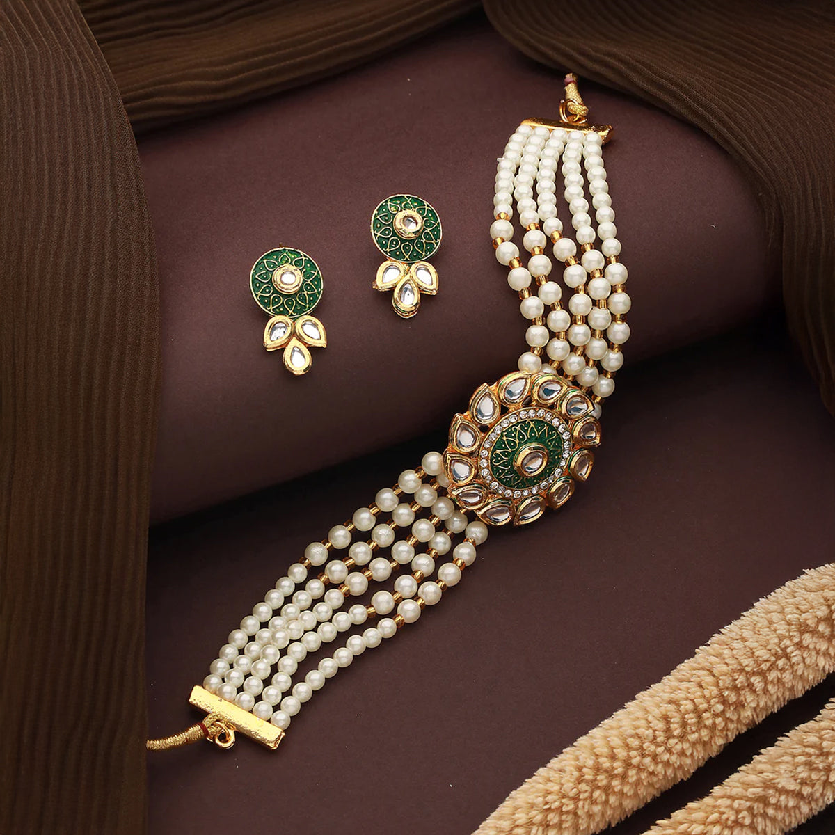 Jazz And Sizzle Necklet and Earring Jewelry Set Combo for women