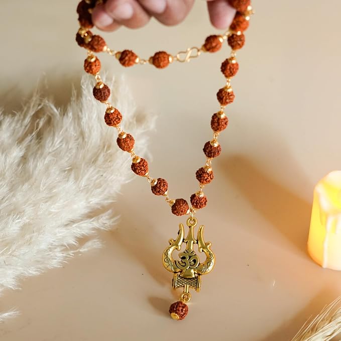 Original Karungali Mala with Silver Plated Spiritual Pendant for Men-JS-SNL-041
