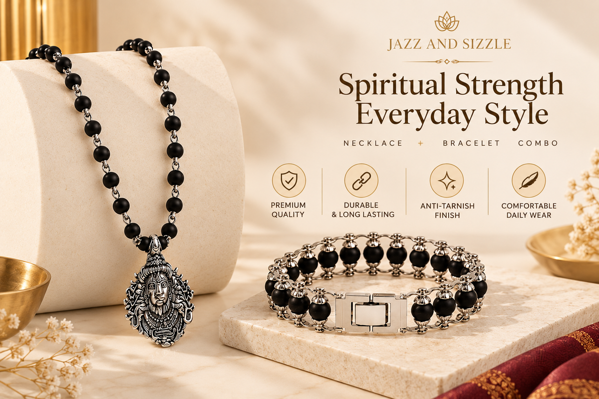 Karungali Necklace & Bracelet Combo for Men-JS-SNL-045