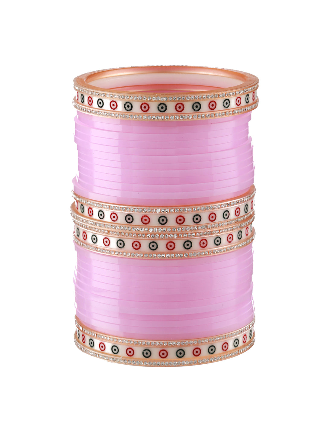 Set Of 36 Baby Pink Chuda Set - Jazzandsizzle