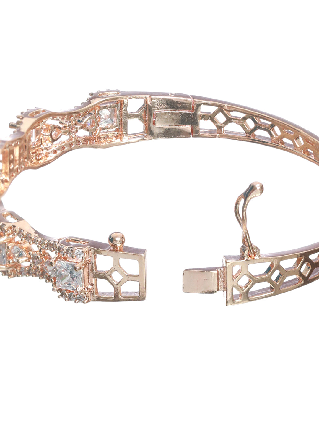 Rose Gold-Plated American Diamond Studded Bracelet - Jazzandsizzle