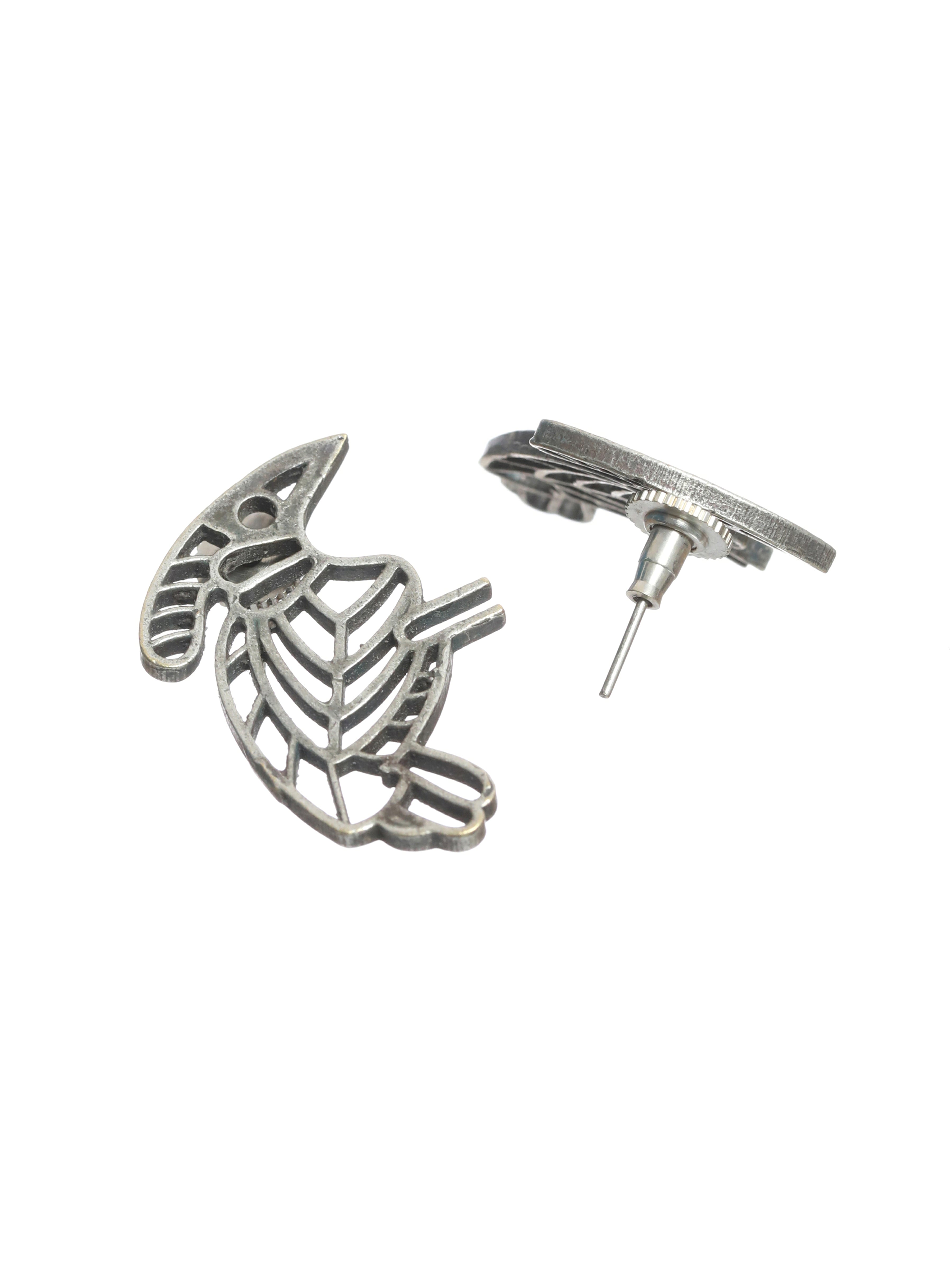 Silver Look-Alike Dove shaped Stud Earrings - Jazzandsizzle