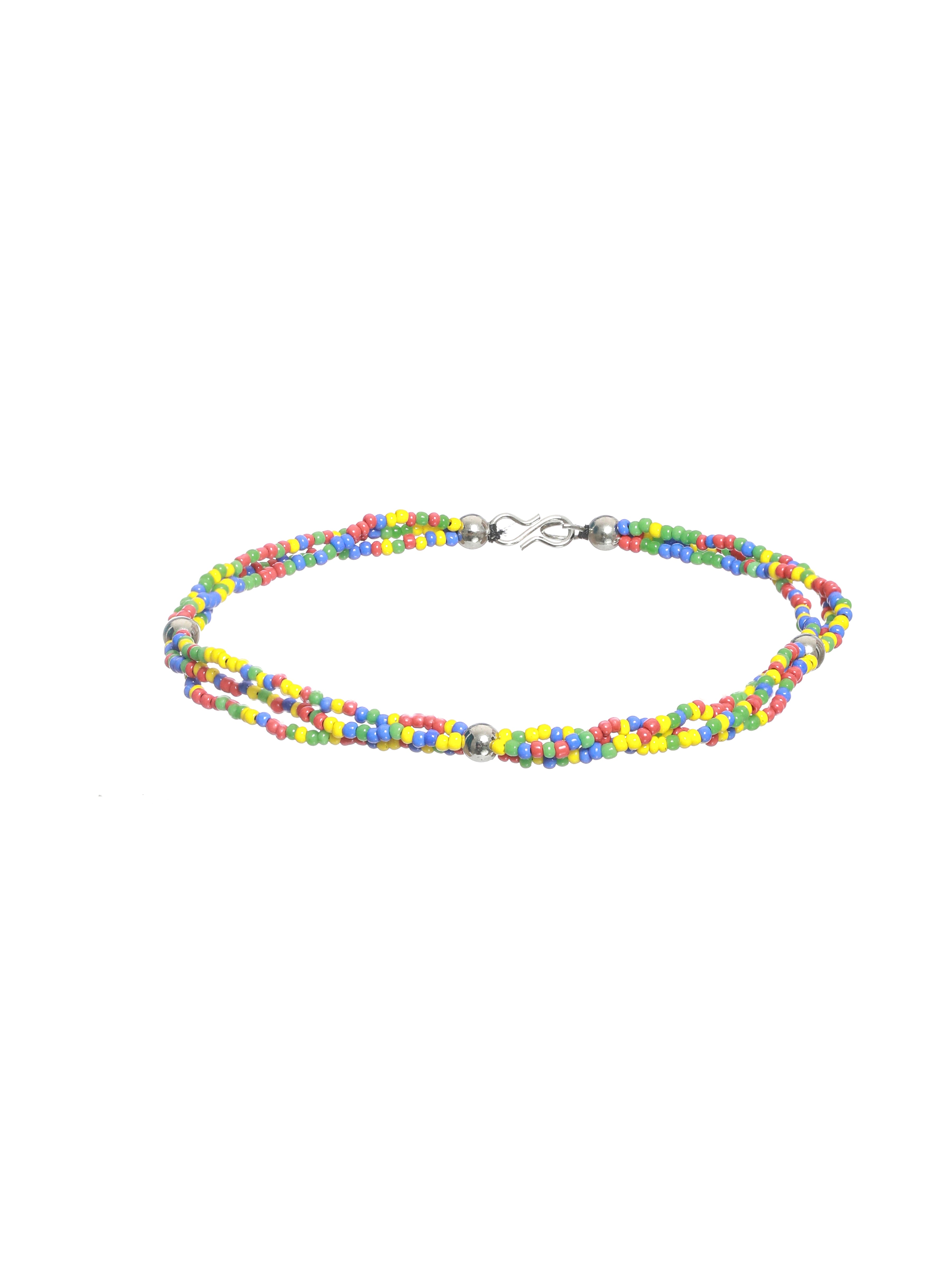 Set of 2 Gold-Plated Multicolor Beaded Handcrafted Anklets - Jazzandsizzle