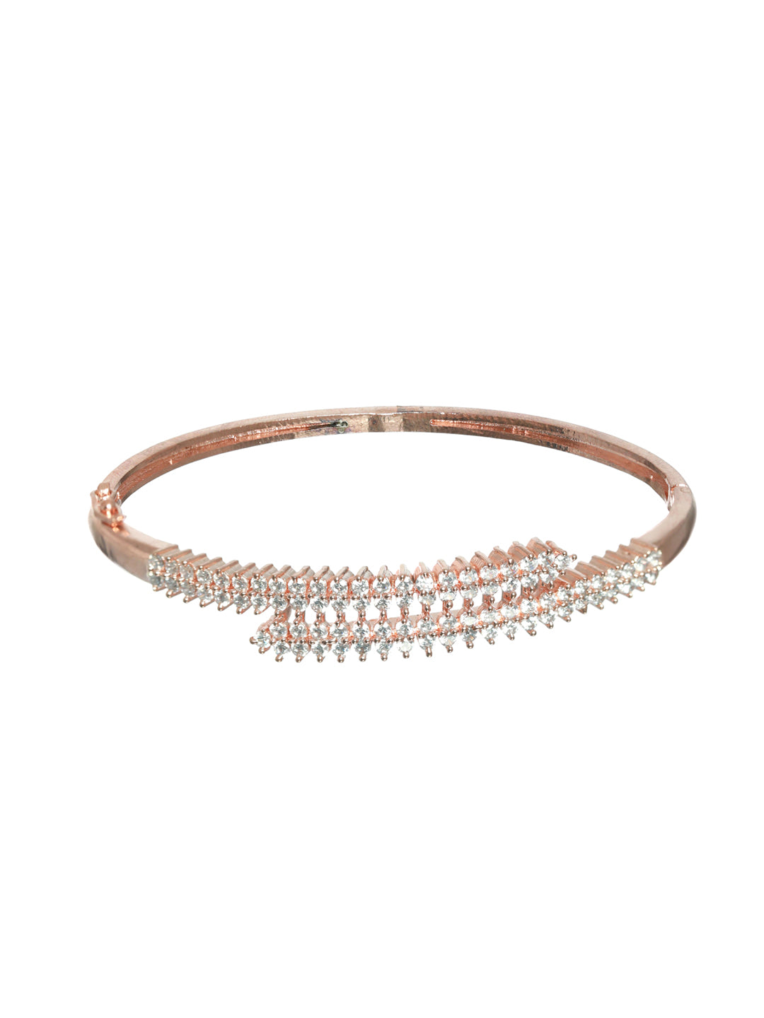 Rose Gold-Plated American Diamond Studded Bracelet - Jazzandsizzle