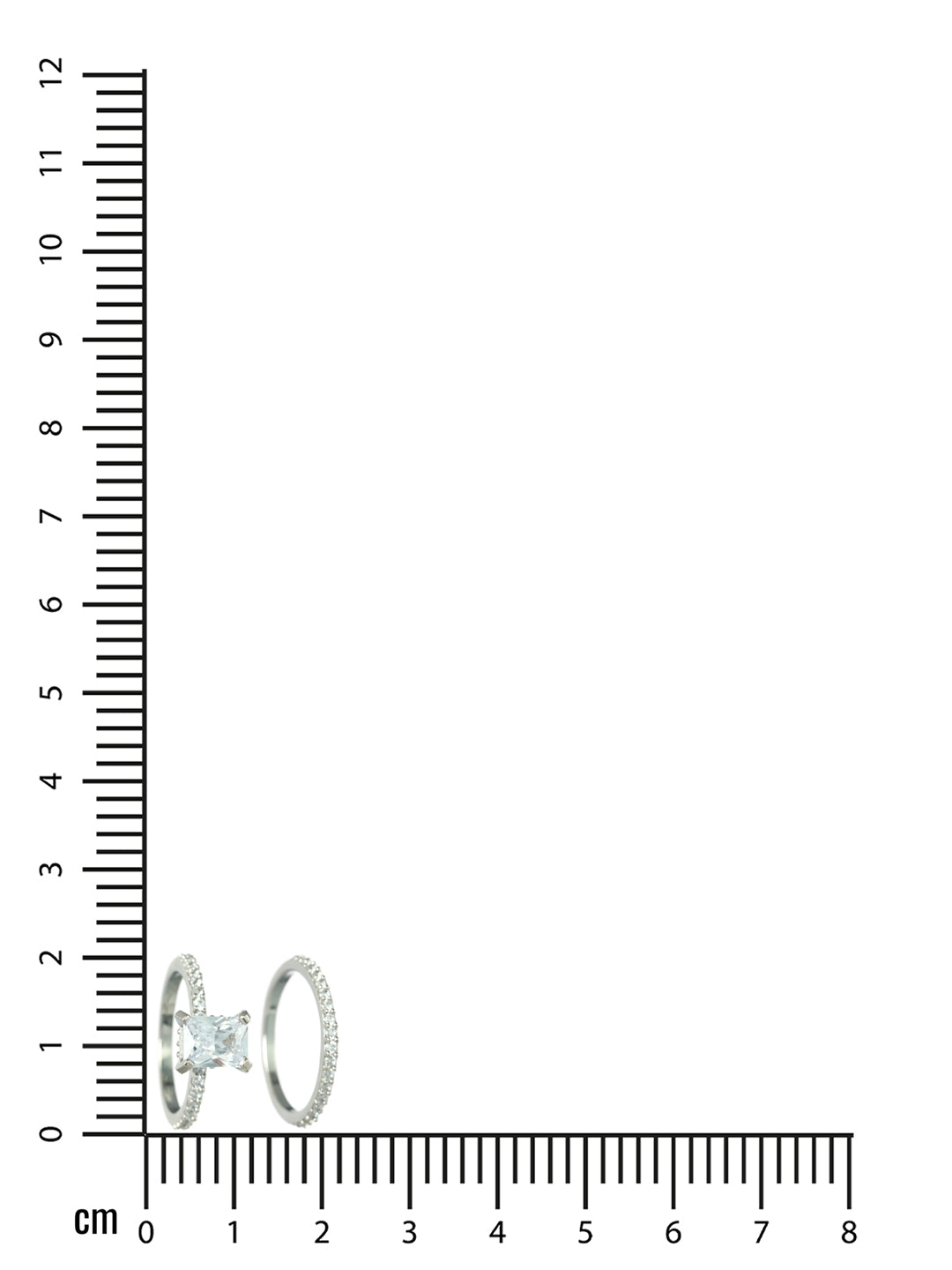 Silver Plated CZ studded Solitaire Stack Rings - Jazzandsizzle