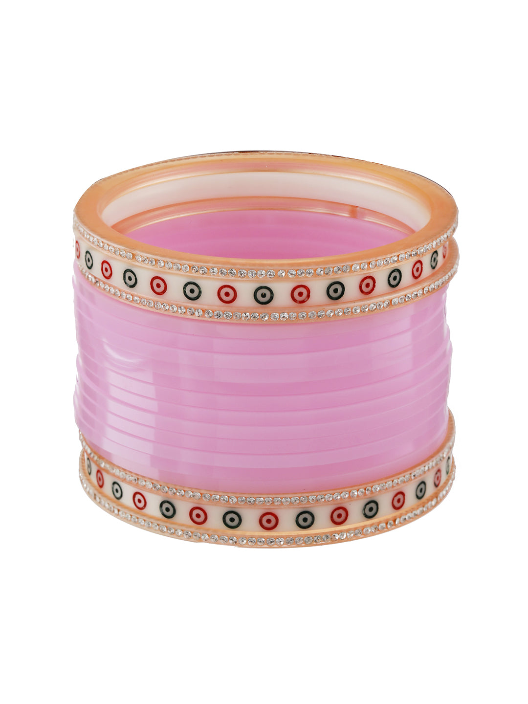 Set Of 36 Baby Pink Chuda Set - Jazzandsizzle