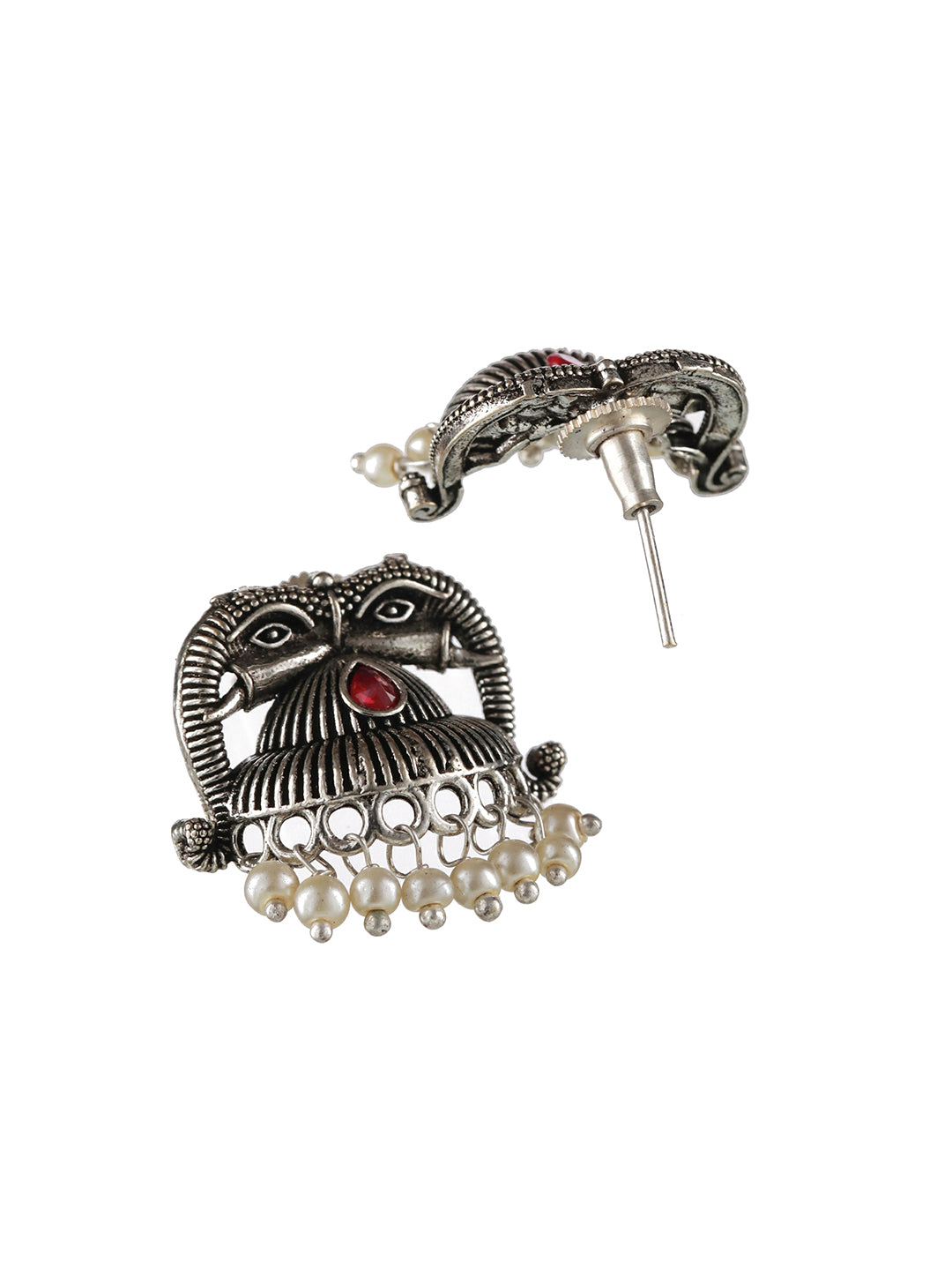 Oxidised Silver-Tone Floral Jewellery Set - Jazzandsizzle