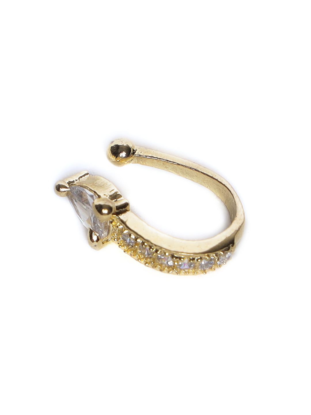 Set of 2 Rose Gold & Gold-Plated American Diamond Studded Nose Pins - Jazzandsizzle