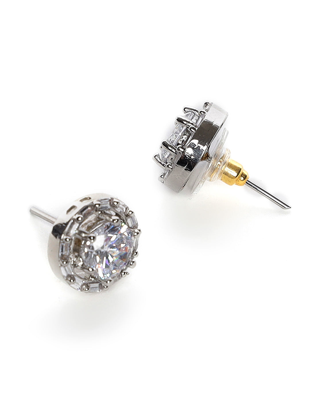 Silver-Plated Drop & White Studs Earrings - Jazzandsizzle