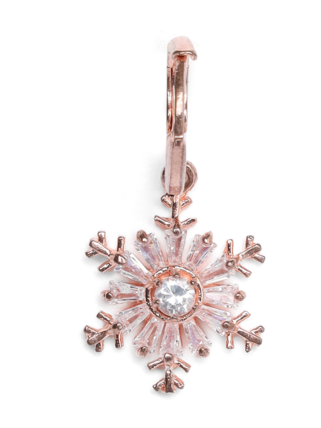 Set of 2 Rose Gold American Diamond Studded & Silver Plated Drop Earring - Jazzandsizzle