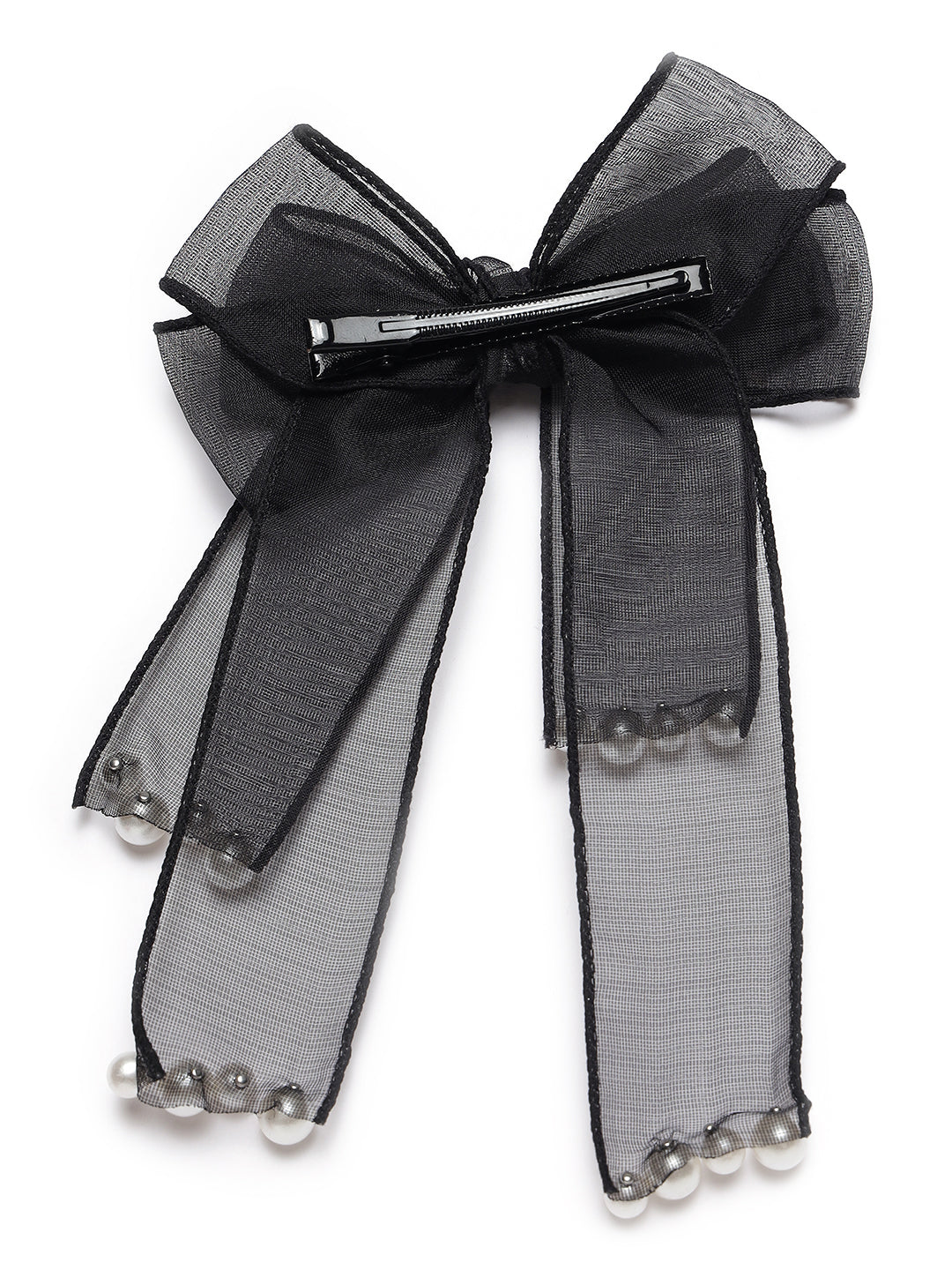 Black & Yellow Set of 2 Handcrafted Bow Shaped Alligator Hair Clip - Jazzandsizzle