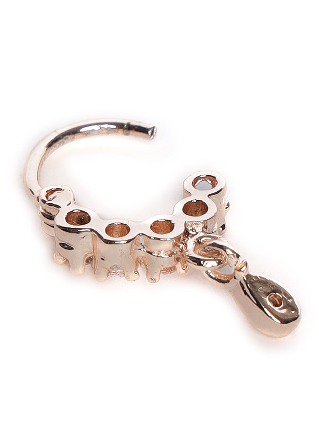 Set of 2 Rose Gold & Gold-Plated American Diamond Studded Nose Pins - Jazzandsizzle