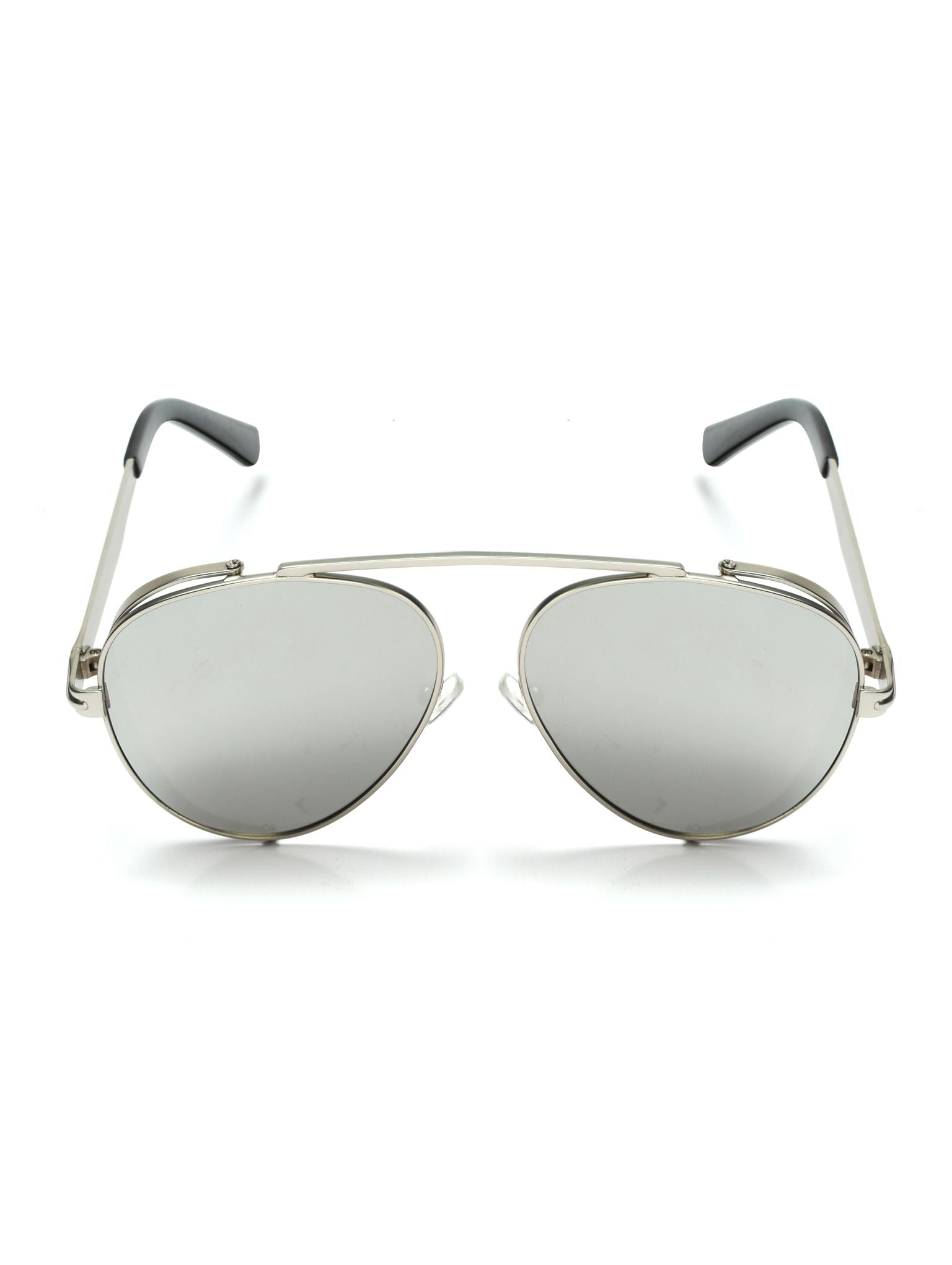 Unisex Black & Gold-Toned Vintage Aviator Flap,Retro Sunglasses - Jazzandsizzle