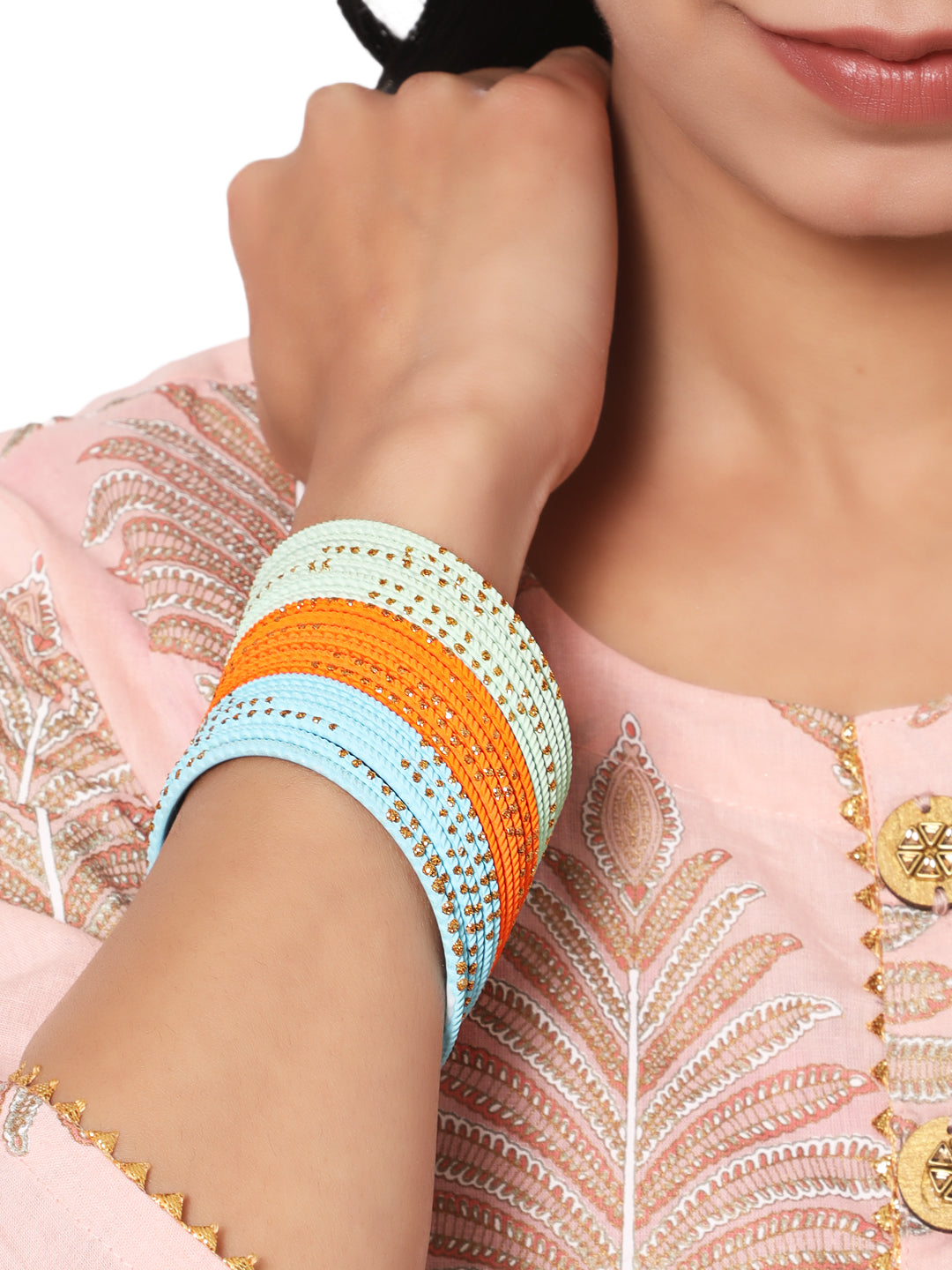 Set of 24 Multicolour handcrafted light weight Bangles - Jazzandsizzle