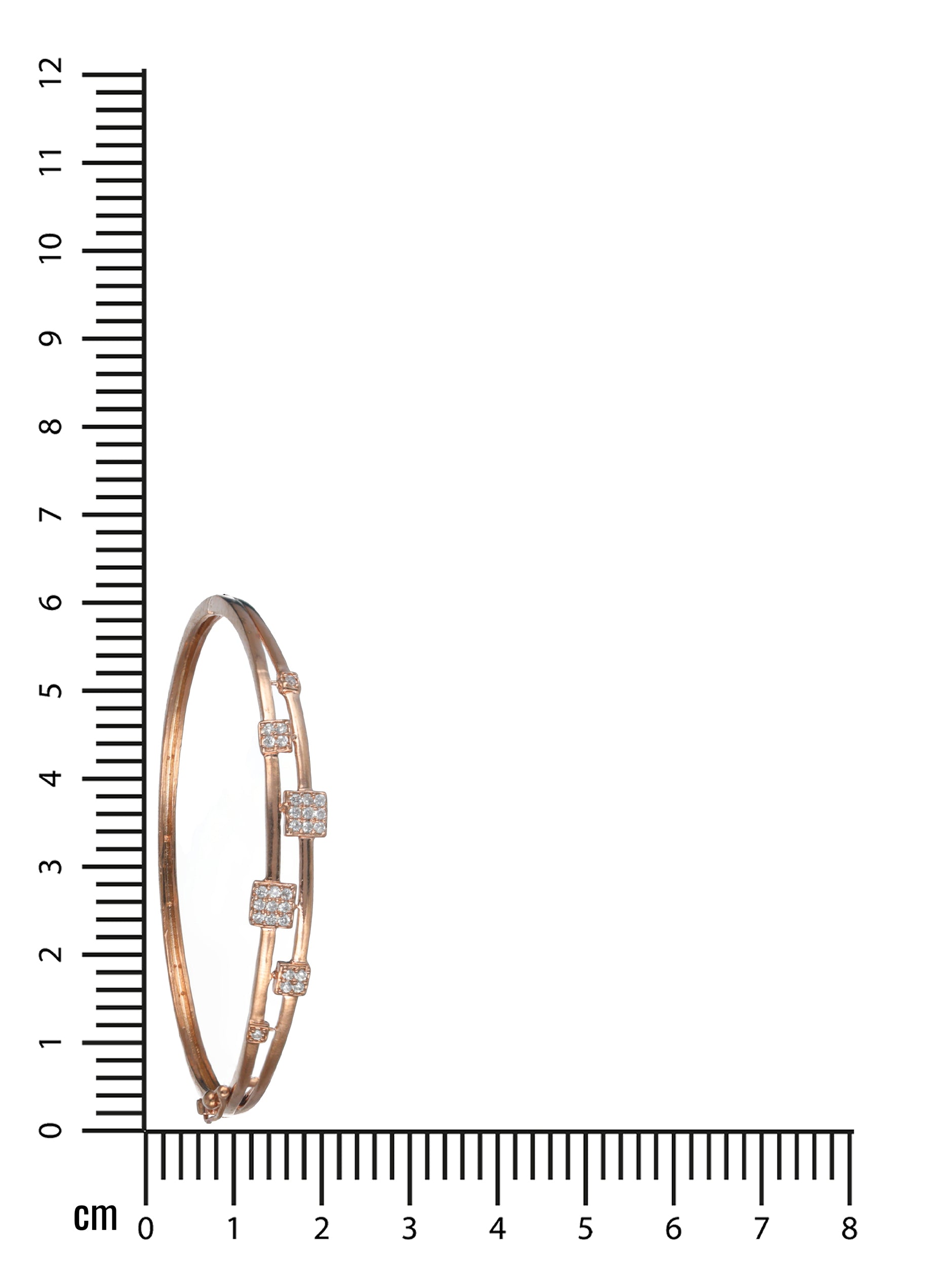 Rose Gold & Silver-Toned Brass American Diamond Rose Gold-Plated Bangle-Style Bracelet - Jazzandsizzle