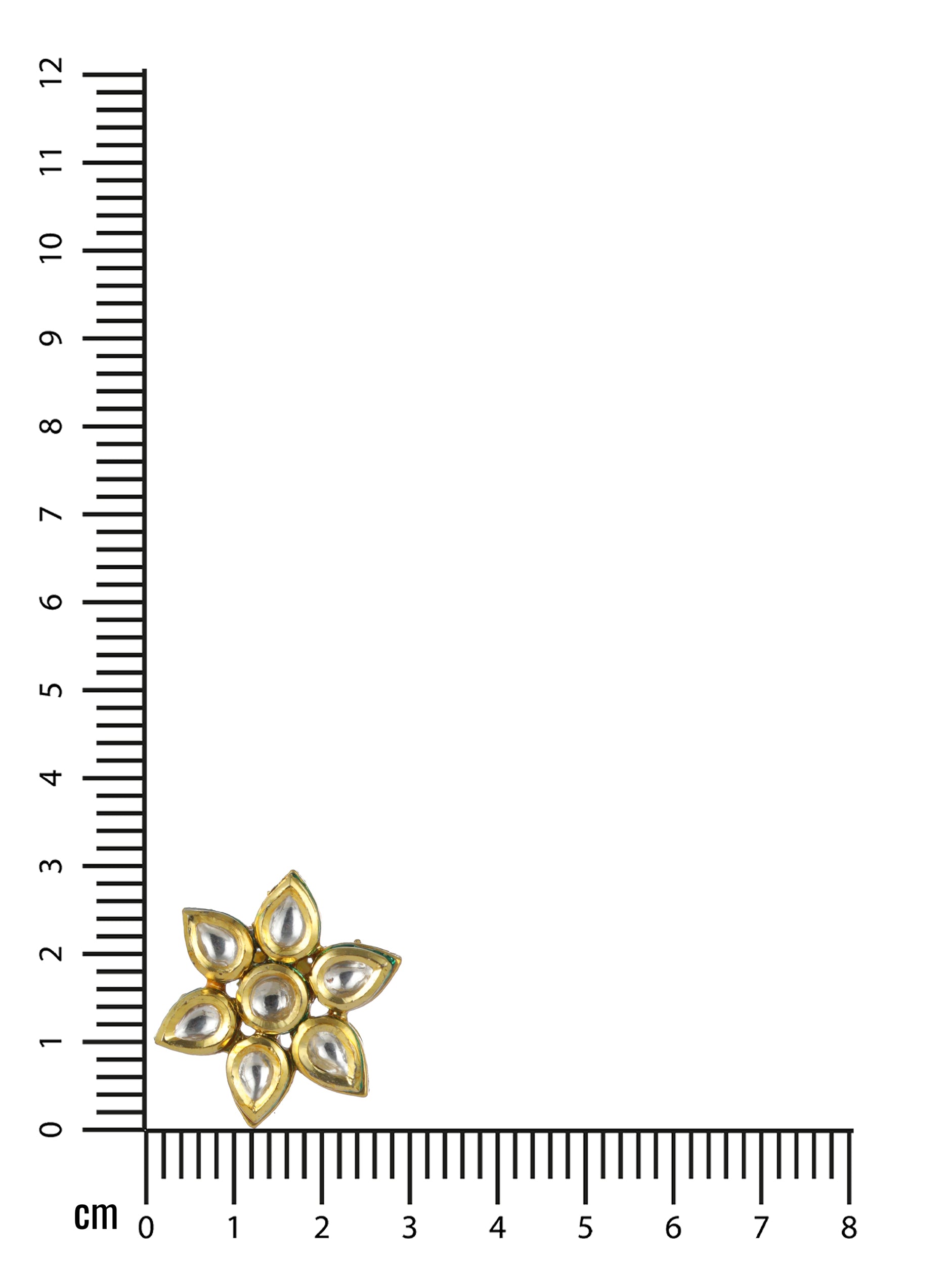 Gold-Toned & Kundan Studded Floral Studs Earrings - Jazzandsizzle