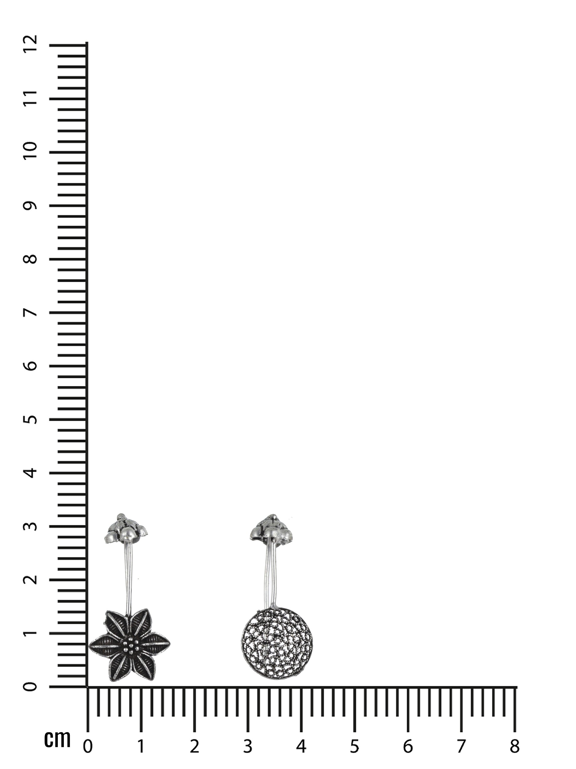 Set of 2 Silver-Toned & Floral Ear Cuff Earrings - Jazzandsizzle