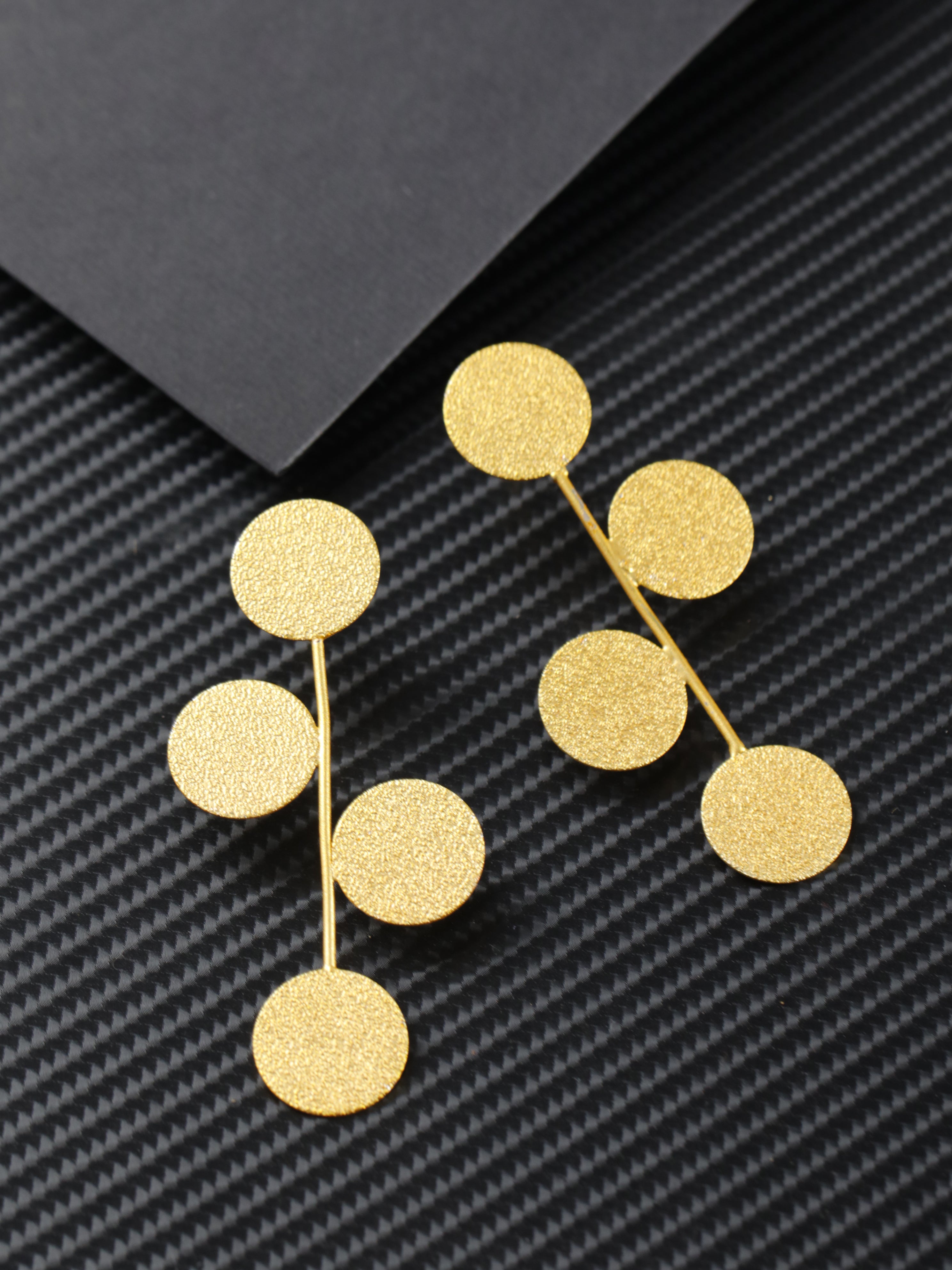 Gold-Plated Contemporary Drop Earrings - Jazzandsizzle