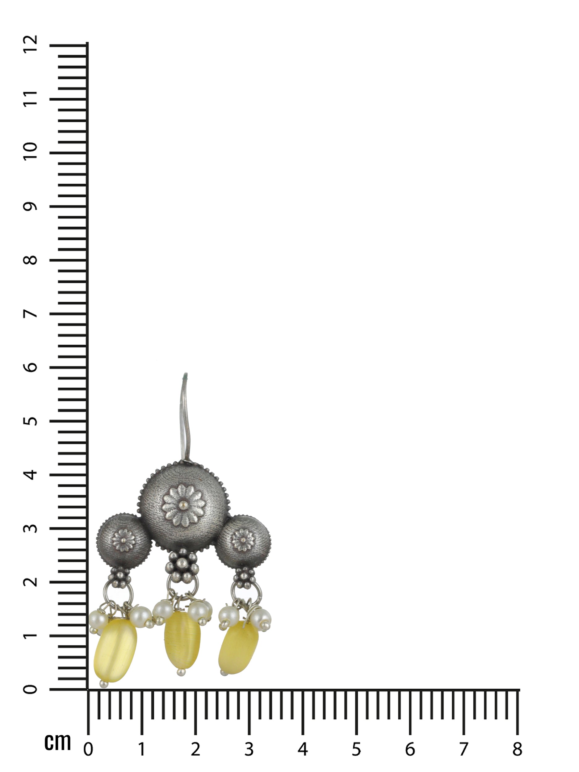 Silver-Plated & Stone studded & Beaded Contemporary Drop Earrings - Jazzandsizzle
