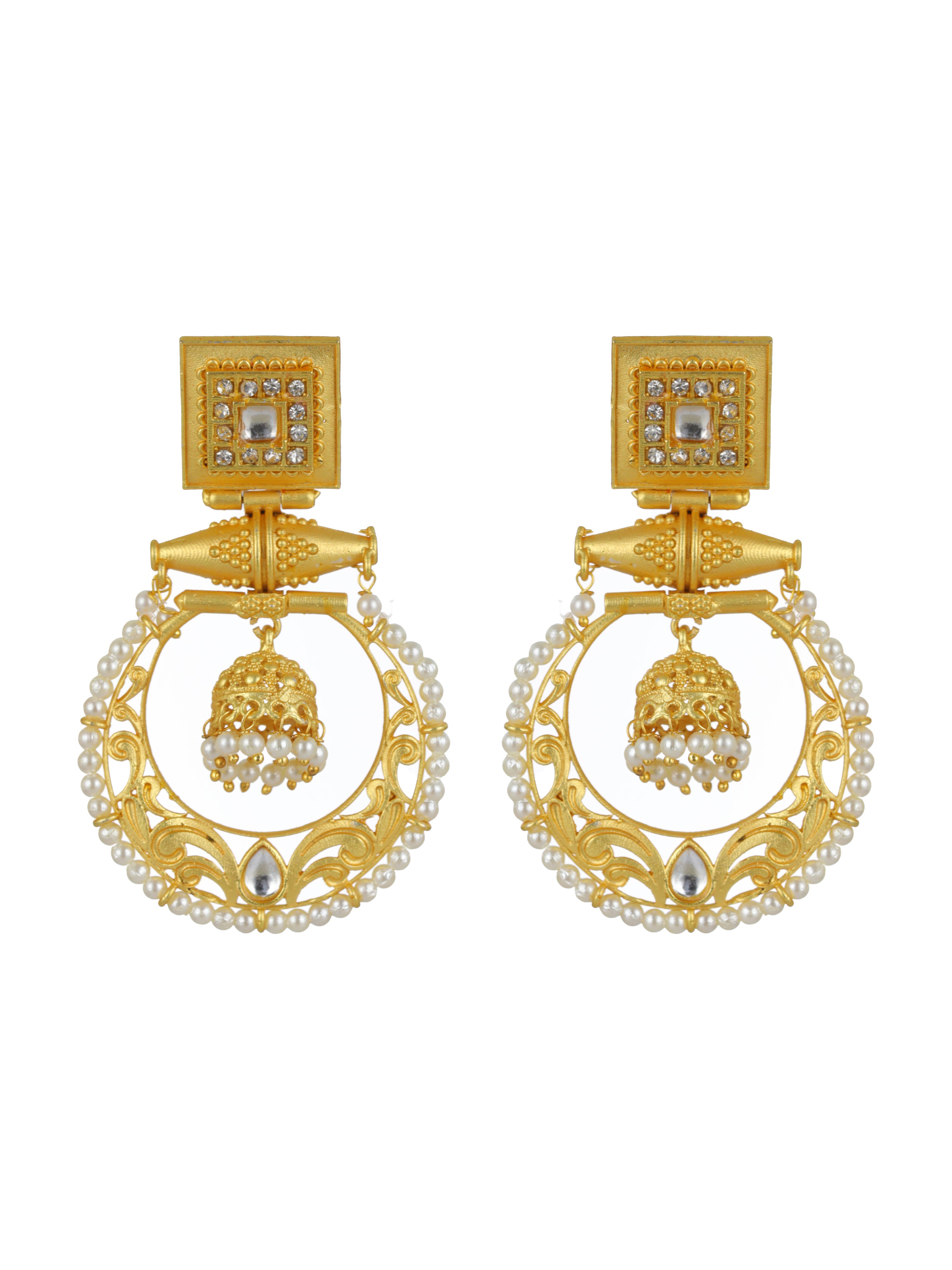 Gold-Toned Contemporary Drop Earrings - Jazzandsizzle