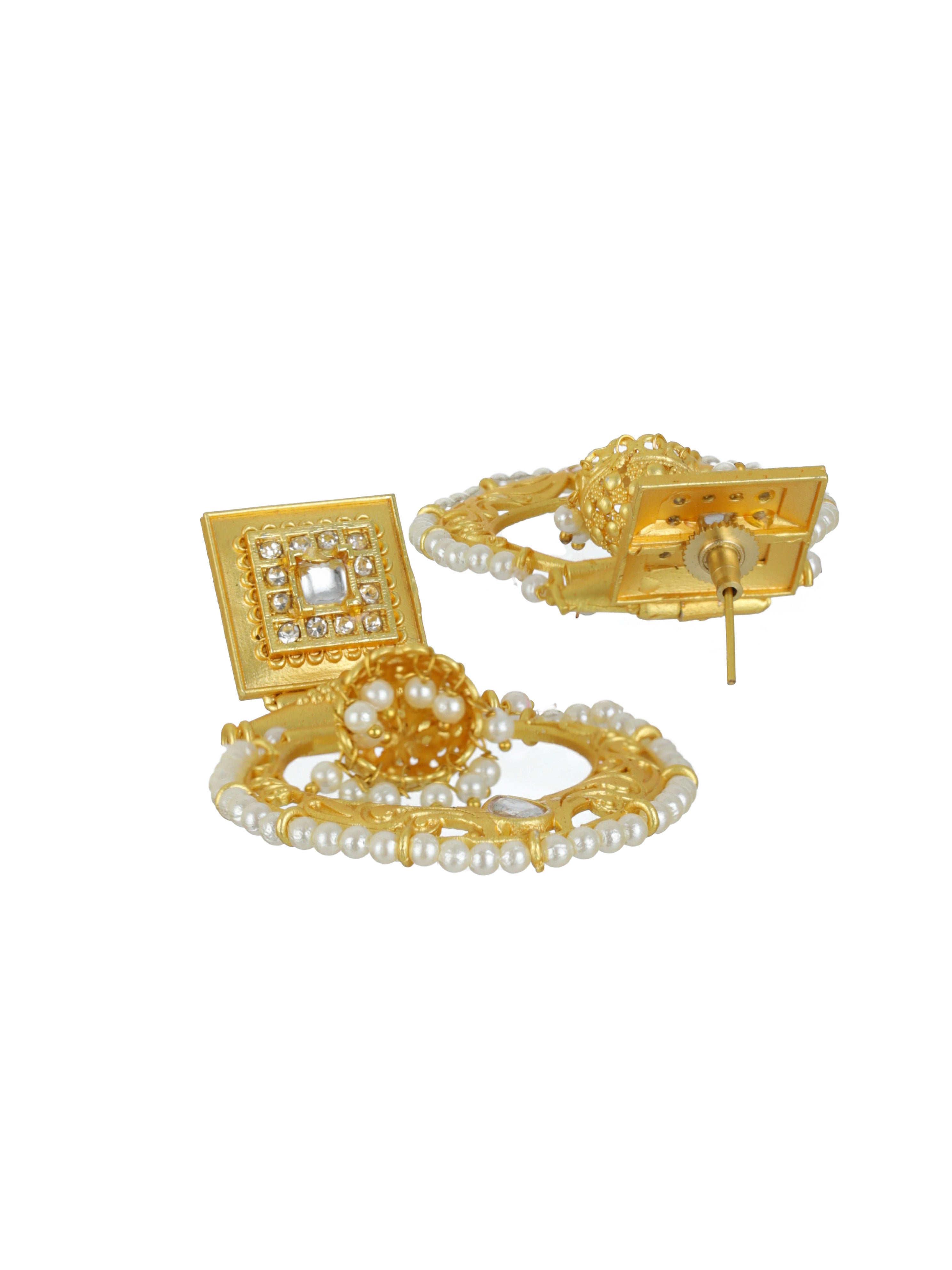 Gold-Toned Contemporary Drop Earrings - Jazzandsizzle