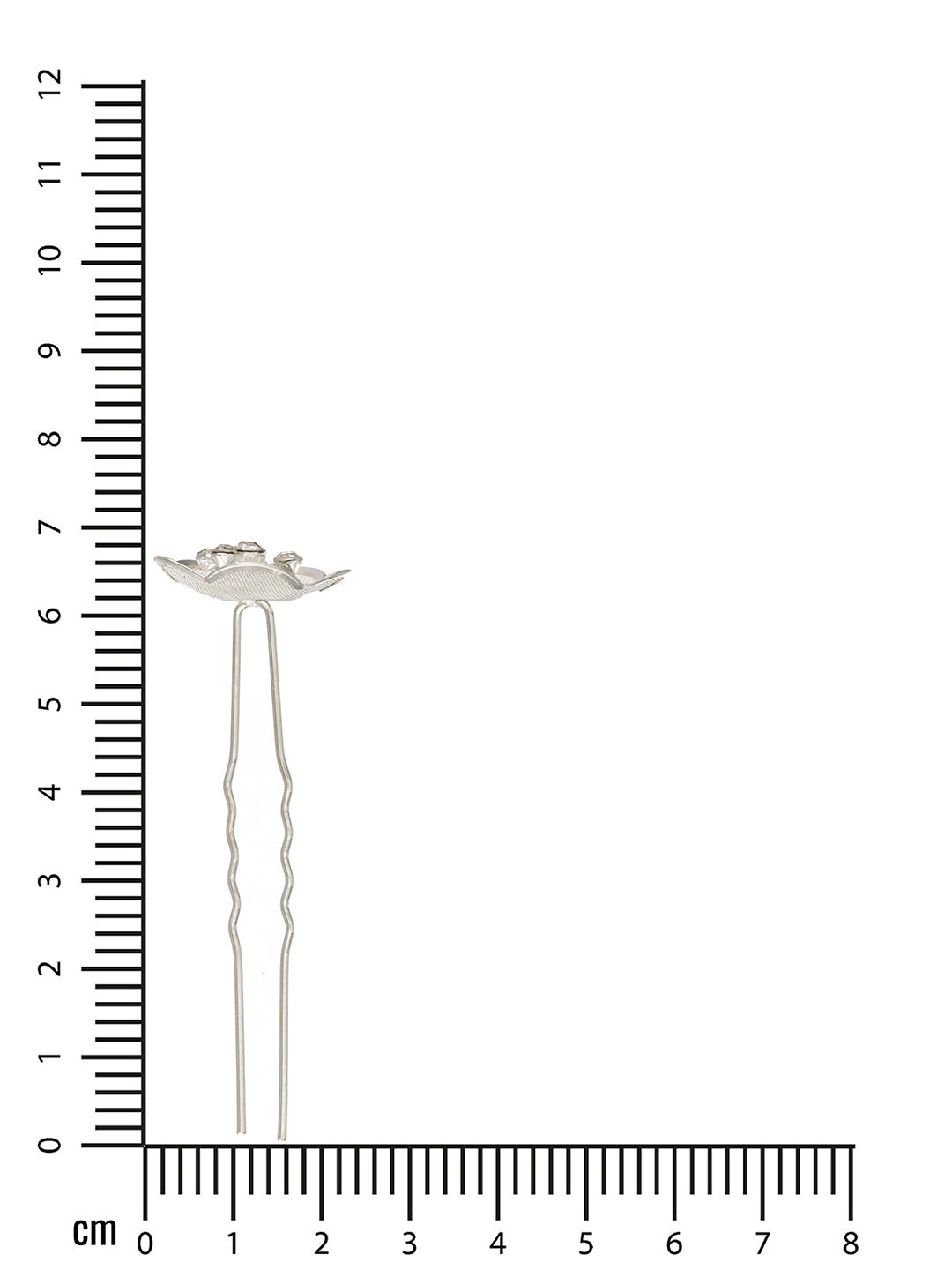 Women Set of 12 Silver-Toned & White Embelished Beaded U Pins - Jazzandsizzle