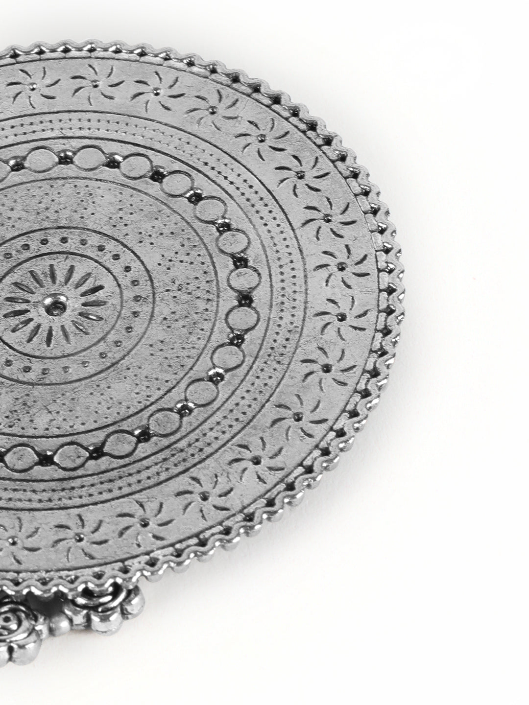 Silver Plated Spherical Jewellery Set with Ring and NosePin - Jazzandsizzle